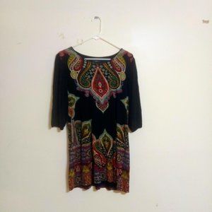 K&C Paisley Quarter Sleeve Tunic Shirt